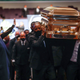Pallbearers recess out of the church with the casket following the funeral for George Floyd at The Fountain of Praise church on June 9, 2020 in Houston, Texas. Floyd died after being restrained by Minneapolis Police officers on May 25, sparking global protests.